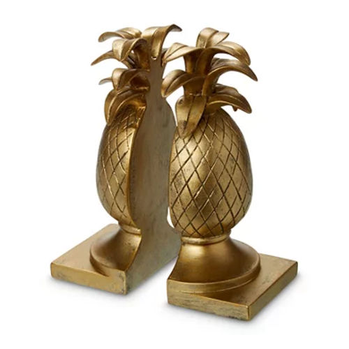 Pineapple Resin Bookend, Gold...