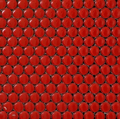 Red Circles Glass Mosaic...