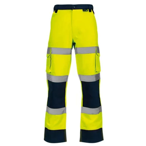 Hi Vis Two Tone 3 Band Combat Trousers - Orange/ Navy - Long 34W | £28. ...