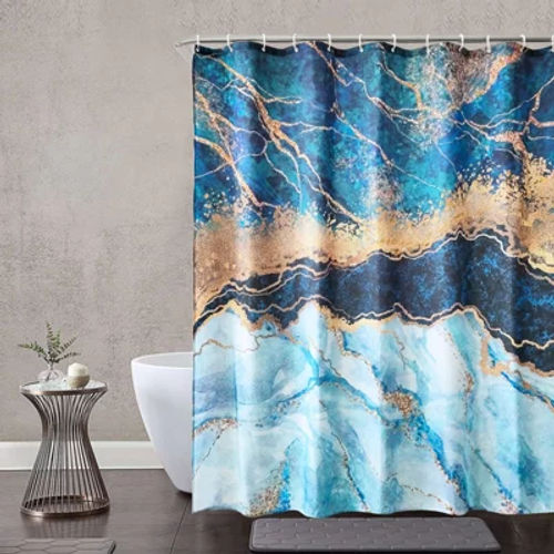 Neel Blue Shower Curtain...