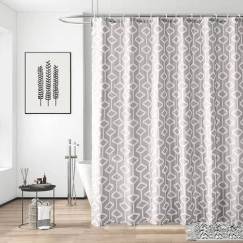 Neel Blue Grey Shower Curtain...