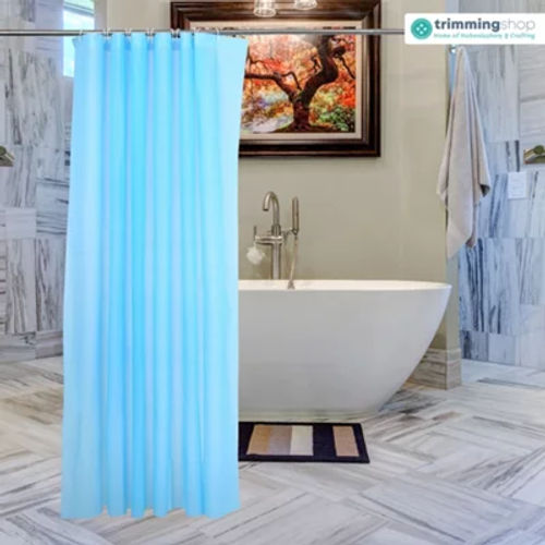 Neel Blue Shower Curtain With...