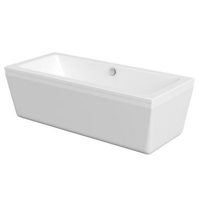 Cooke Lewis Lana White Acrylic Rectangular Freestanding Bath L