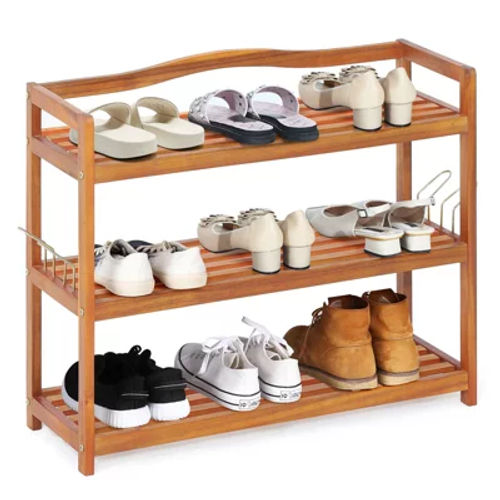 Costway 3-Tier Wood Shoe Rack...