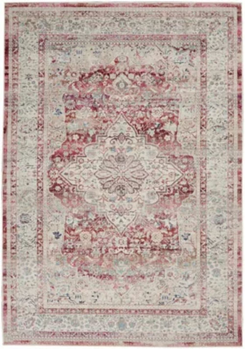 Red Ivory Rug, Bordered...