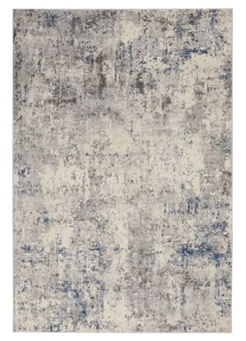 Ivory Grey Blue Rug, 10mm...