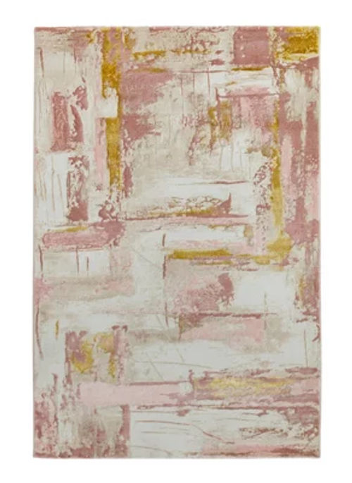 Modern Pink Rug, Abstract Rug...