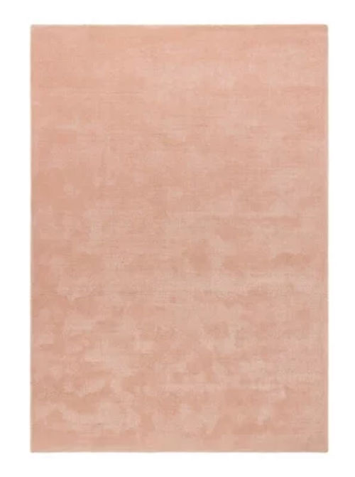 Pink Plain Rug, Viscose Wool...