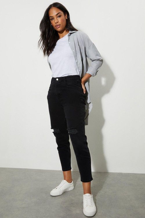 Womens Slim Rip Mom Jeans