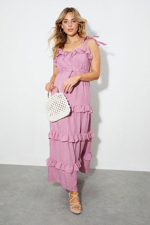 Womens Blush Tiered Ruffle...