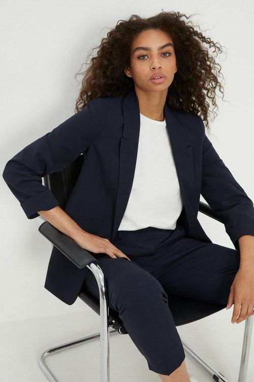 Womens Turnback Cuff Blazer