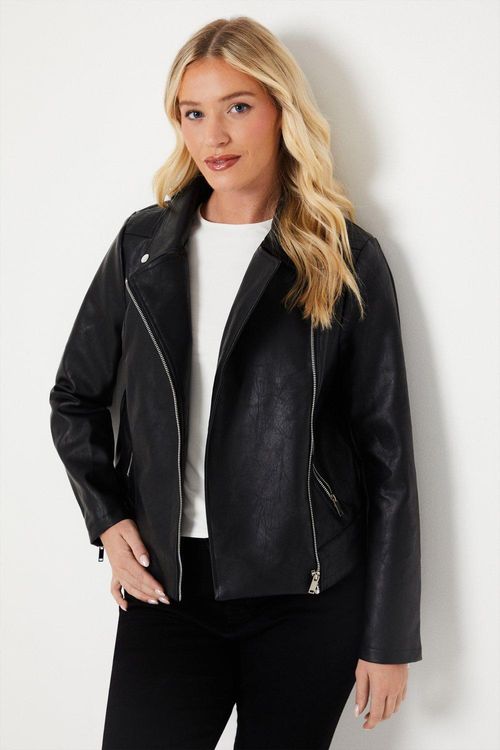 Womens Faux Leather Biker