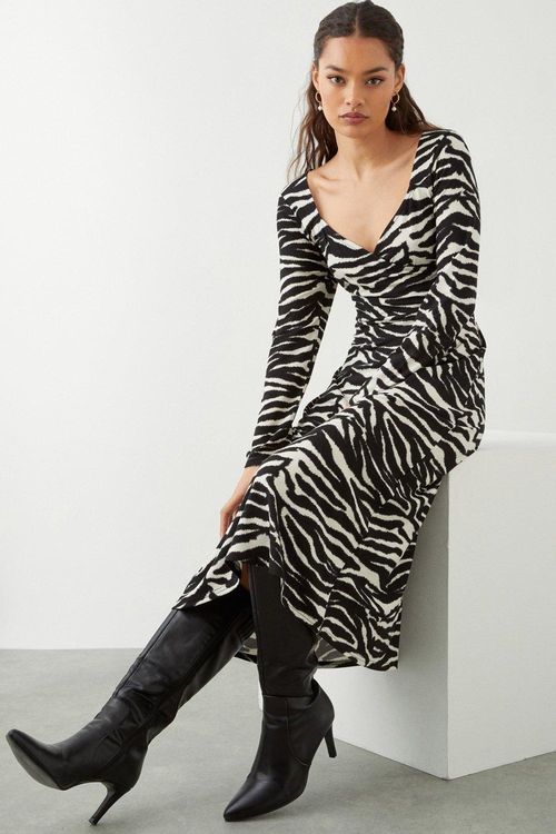 Womens Petite Zebra Print...