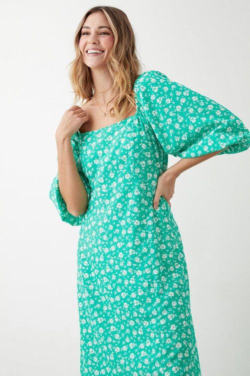 Womens Green Floral Square...