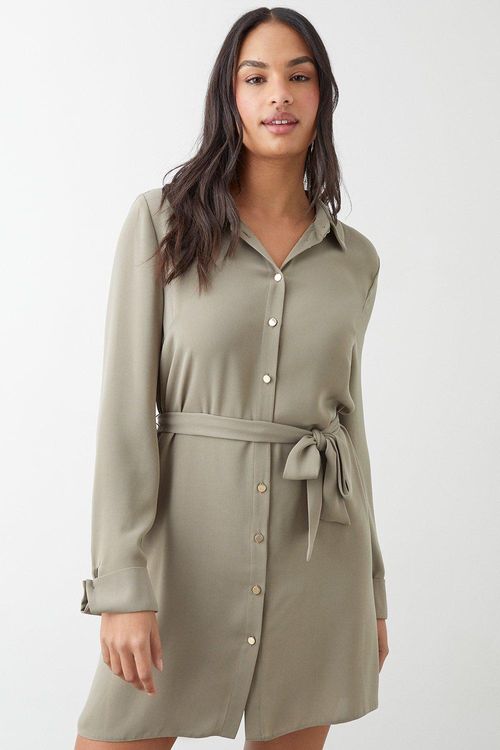 Womens Sage Belted Mini Shirt...