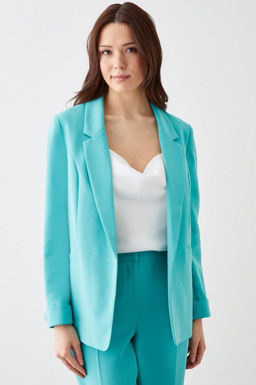 Womens Turnback Cuff Blazer