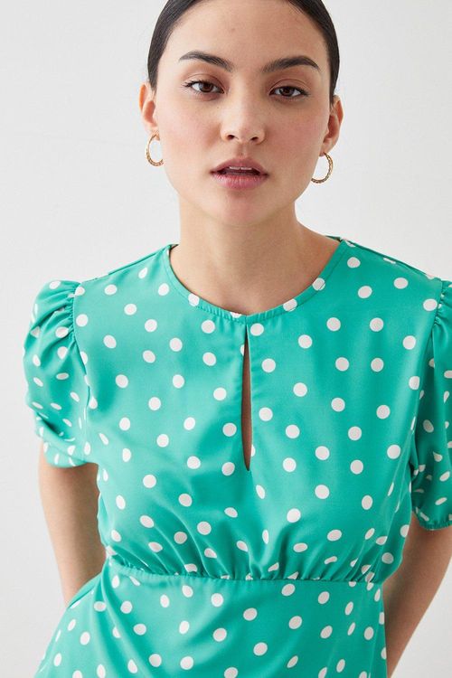 Womens Petite Green Spot...