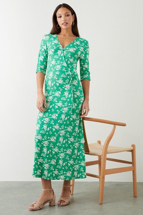 Womens Tall Green Floral Wrap...