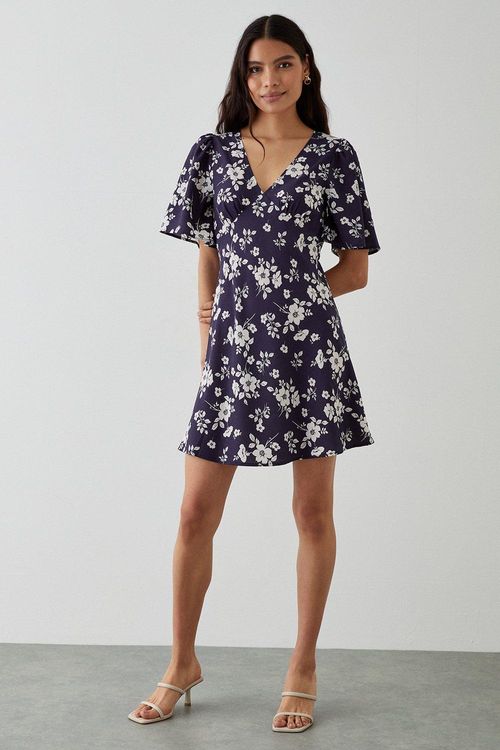 Womens Navy Floral Flutter...