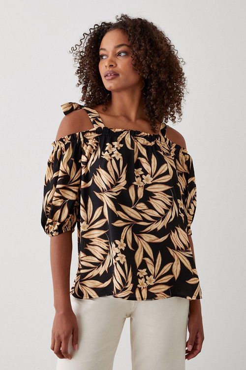 Womens Tall Black Tropical...