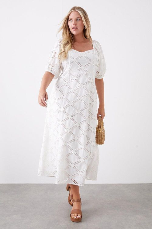 Womens Curve White Broderie...