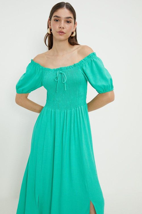 Womens Green Shirred Bodice...