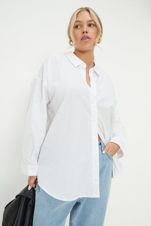 Womens Curve Poplin Oversized...