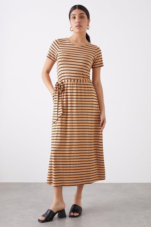 Womens Black Stone Striped...