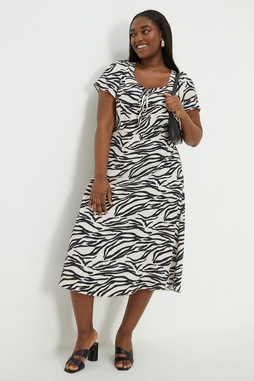 Womens Curve Zebra Print Tie...