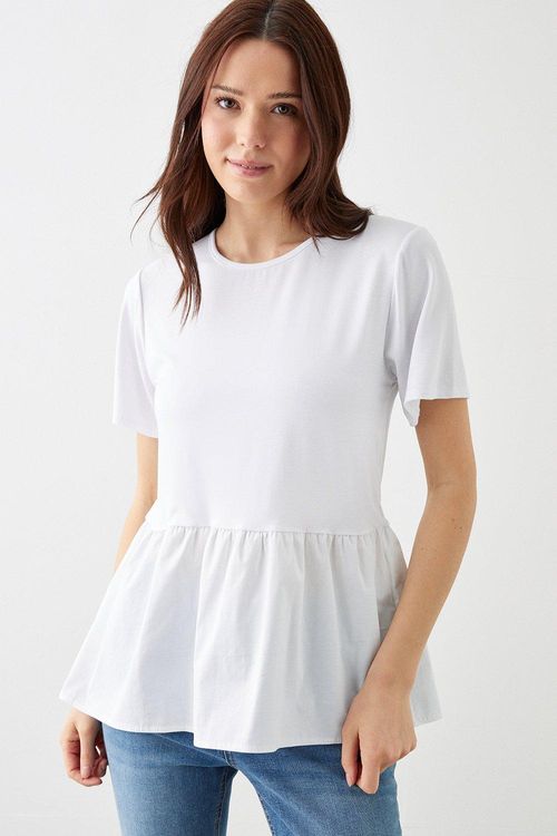 Womens Poplin Hem T-Shirt