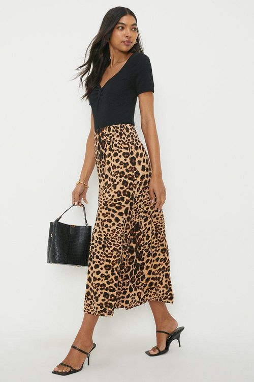 Womens Animal Printed Midi...