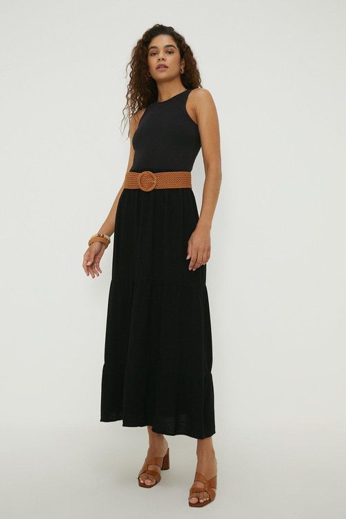 Womens Tall Tiered Midi Skirt