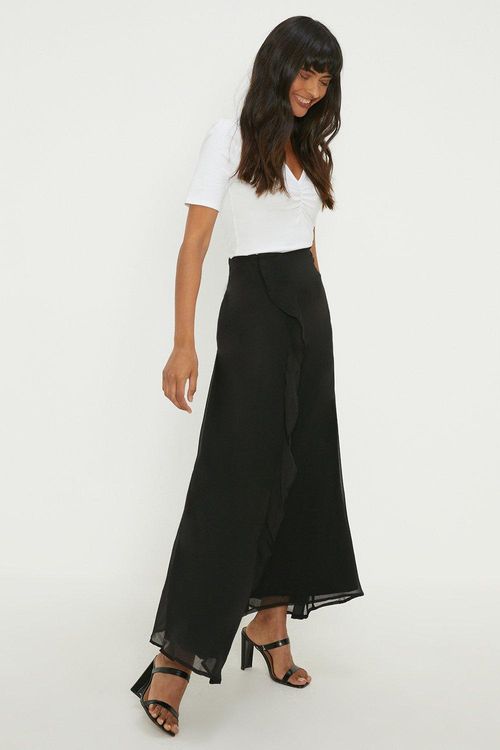 Womens Chiffon Ruffle Midi...