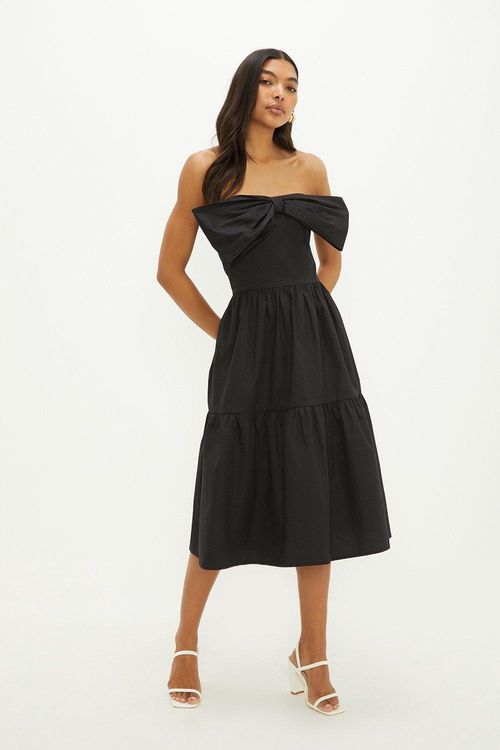 Womens Bow Front Tiered Midi...