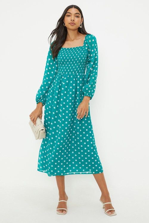 Womens Green Spot Chiffon...