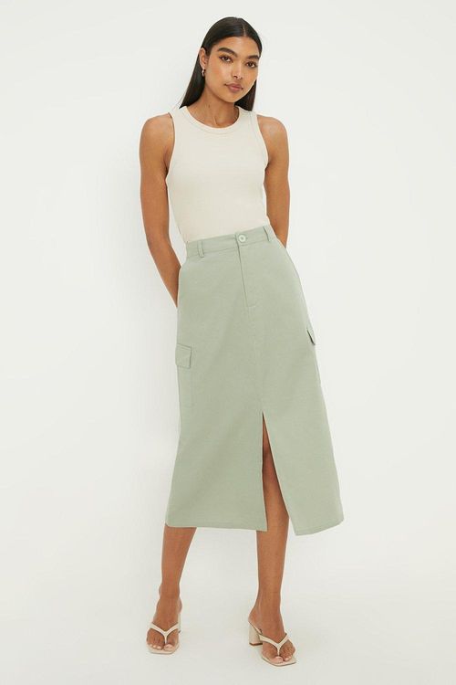 Womens Utility Pocket Midi...