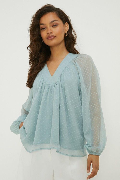 Womens Petite Dobby Chiffon...