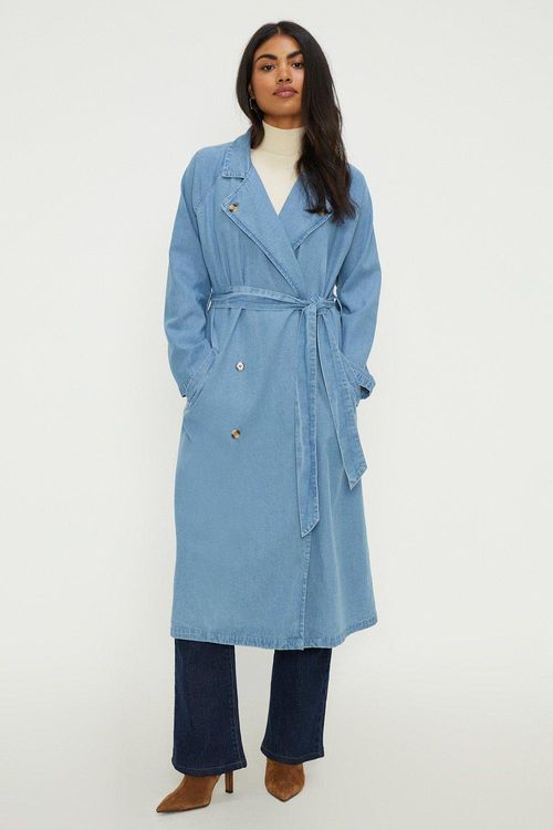 Womens Denim Trench Coat