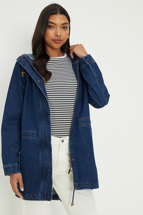 Womens Denim Parka Coat