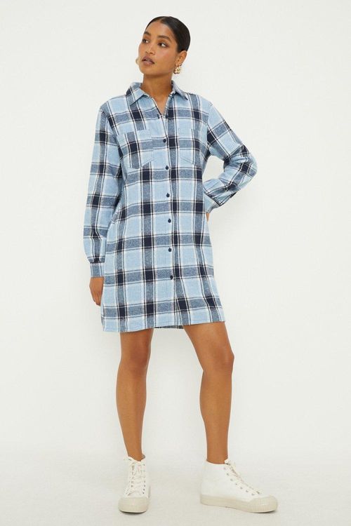 Womens Blue Check Oversized...