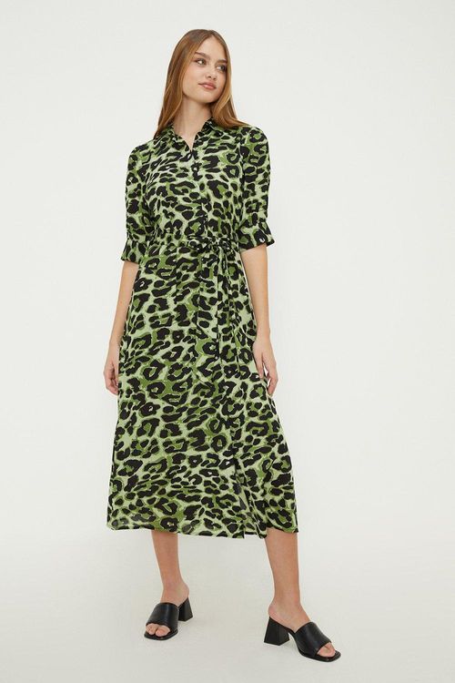 Womens Green Animal Midi...