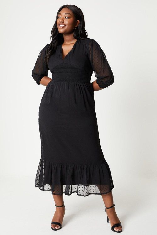 Womens Curve Black Dobby...