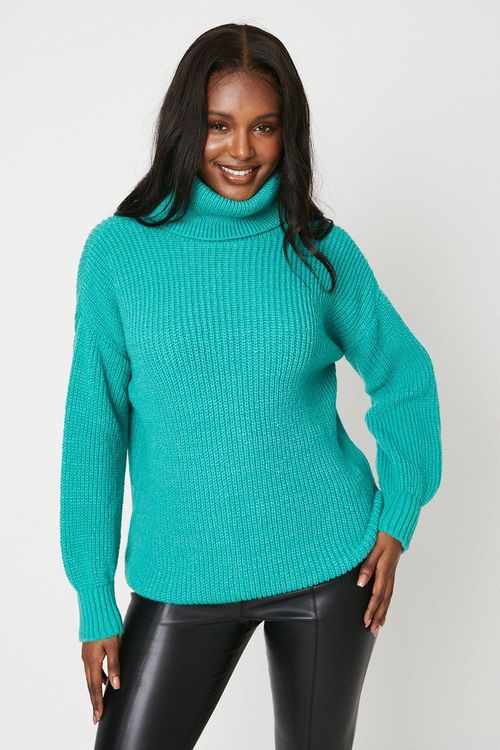 Womens Longline Roll Neck...