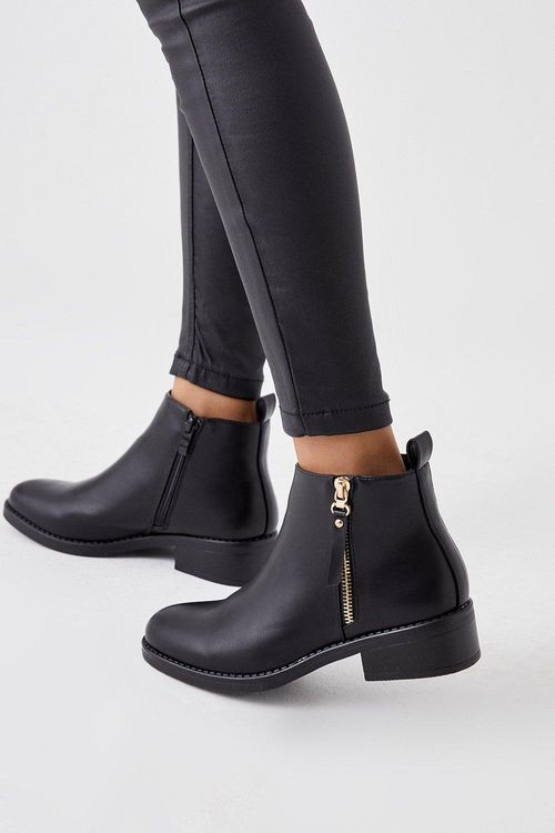 Womens Myla Zip Ankle Boots