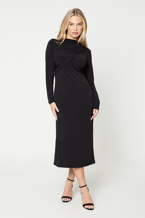 Womens Petite Draped Midi...