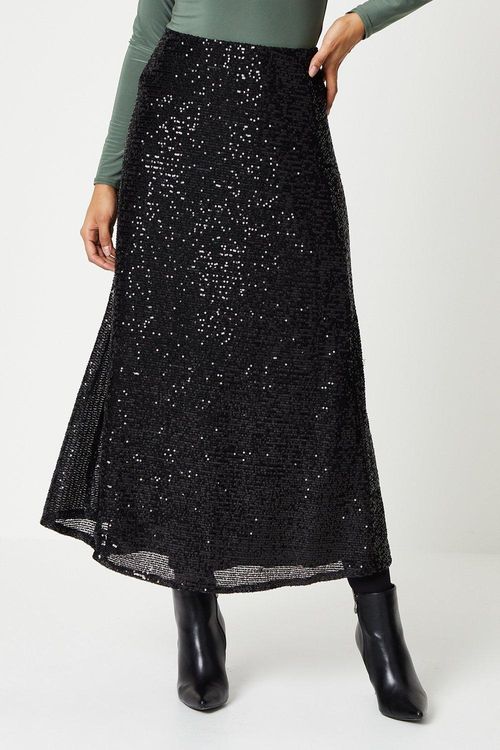 Womens Tall Sequin Bias Midi...