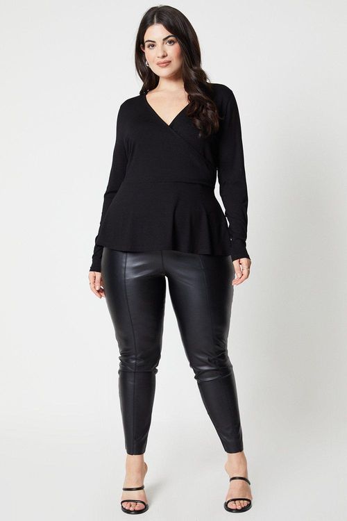 Womens Curve Wrap Long Sleeve...