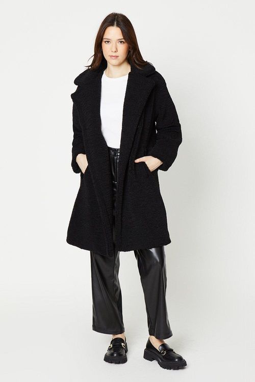 Womens Borg Midi Coat