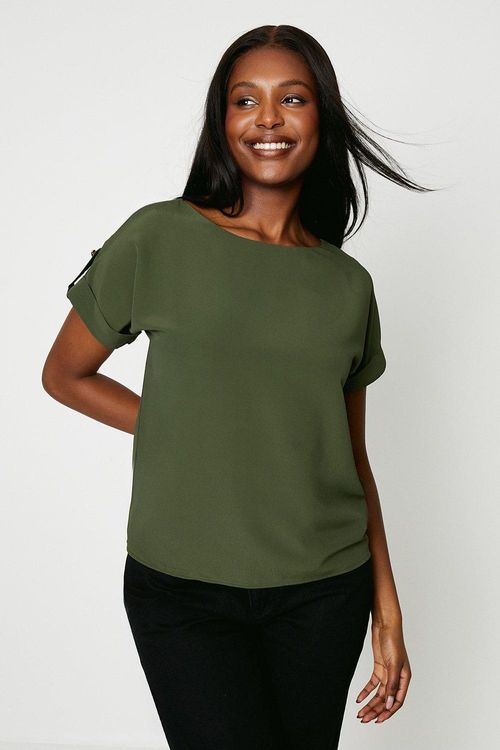 Womens Roll Sleeve Blouse