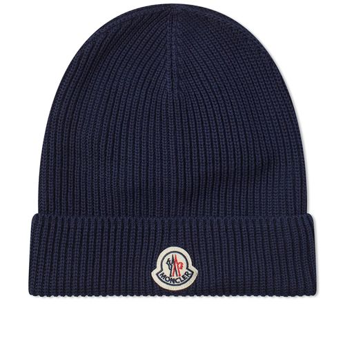 Moncler Men's Logo Beanie Navy